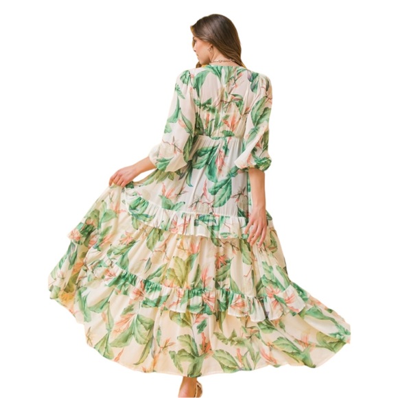 Women's Printed Maxi Flowy Kimono Top - Picture 4 of 4